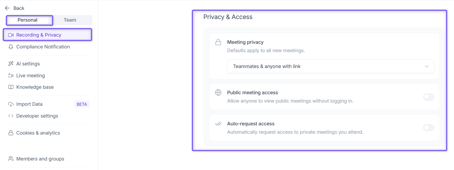 Fireflies Public Meeting Access control under Recording and Privacy