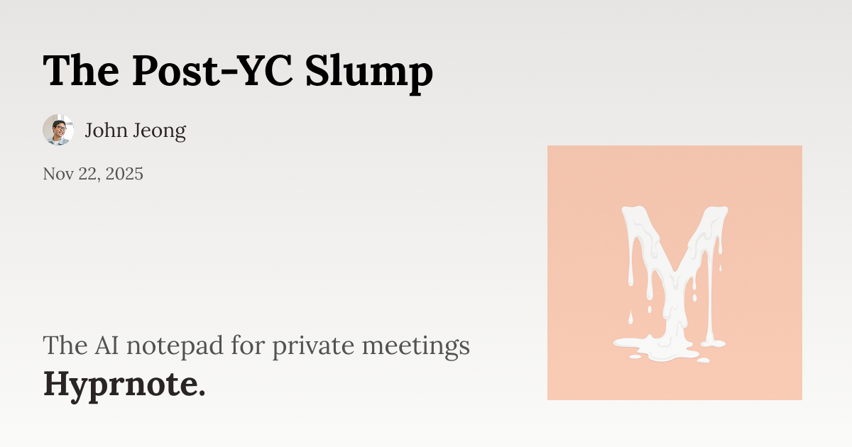 The Post-YC Slump