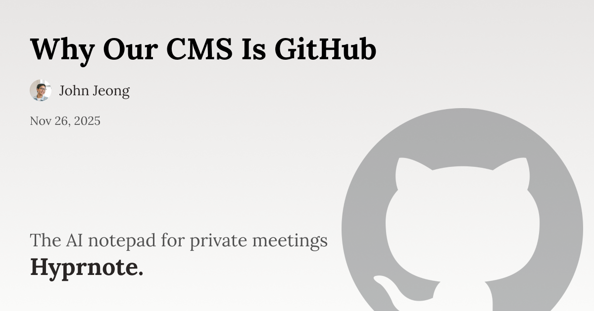 Why Our CMS Is GitHub