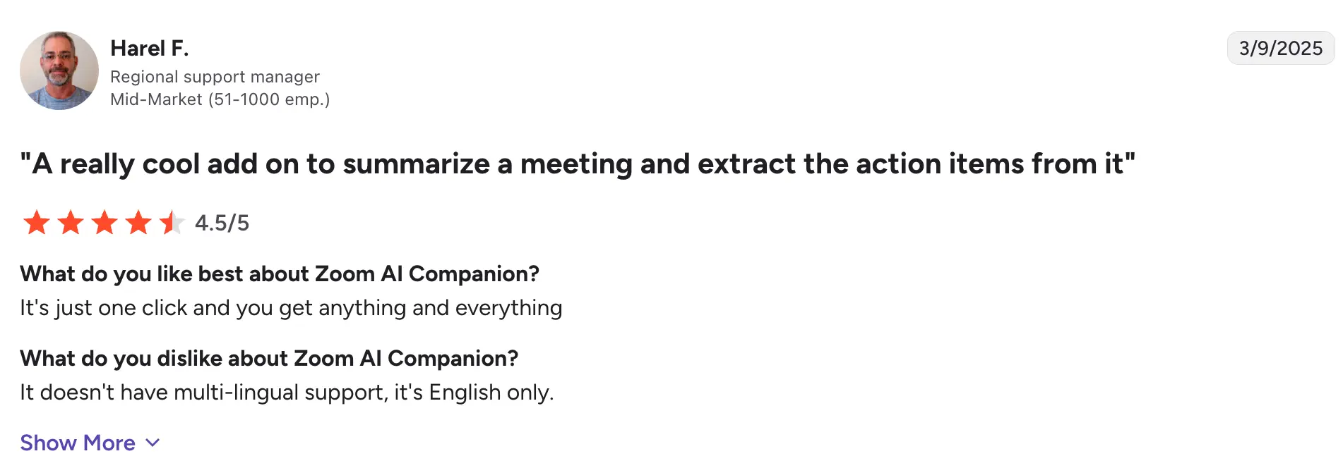 is zoom ai multi lingual