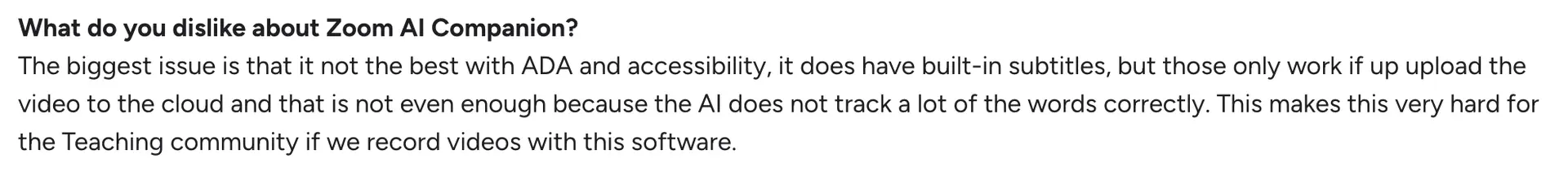 zoom ai companion accuracy