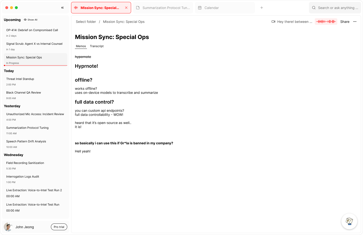 Hyprnote Application